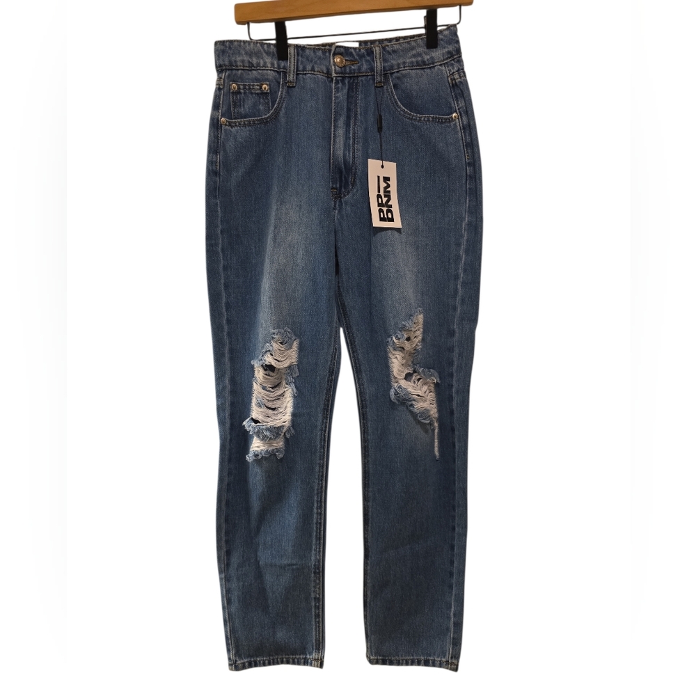 Princess Polly, NWT, Khaled Skinny Mid Wash Denim Jeans, Distressed, Women's Sz4